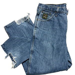 Cinch Jeans Men’s 36x30 Relaxed Fit Blue Denim Style Western work | Frayed Hems